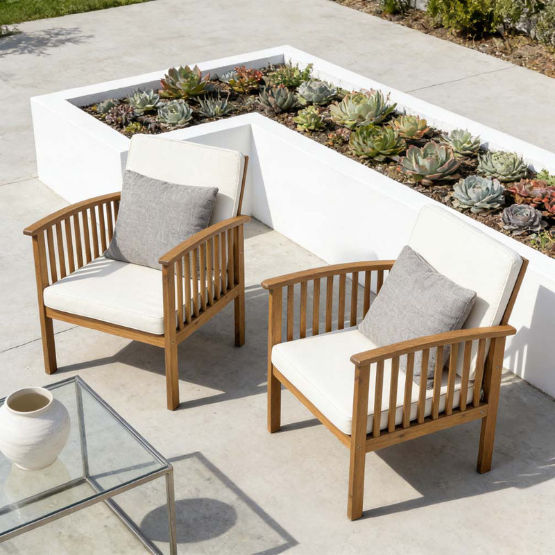 Ensemble de chaises de patio pour club, Beige, Brun