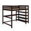 Lit mezzanine double avec tablettes et bureau-432229450