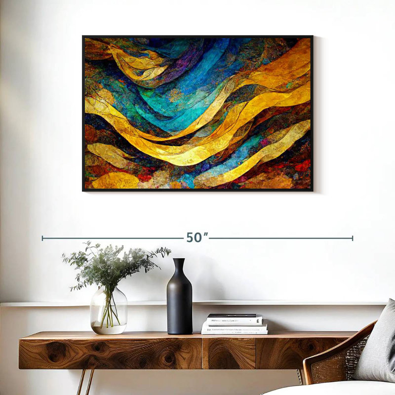 Dunes du désert Leota, Cadre flottant noir, 37 po x 25 po