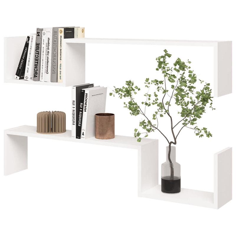 Lajae 2 Piece Floating Shelf, White