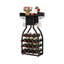 Floor Standing Wine Rack, 15 Bottle Storage With Glass Holders, Black