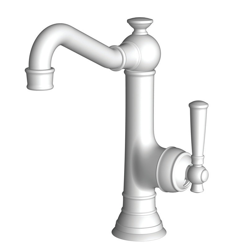 Jacobean Single Handle Bar Faucet, Matte White