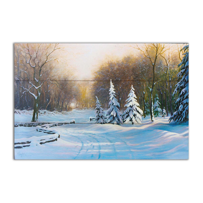 Winter Twilight by Charles White, Wood, No Mat, 16" H x 24" W x 1" D