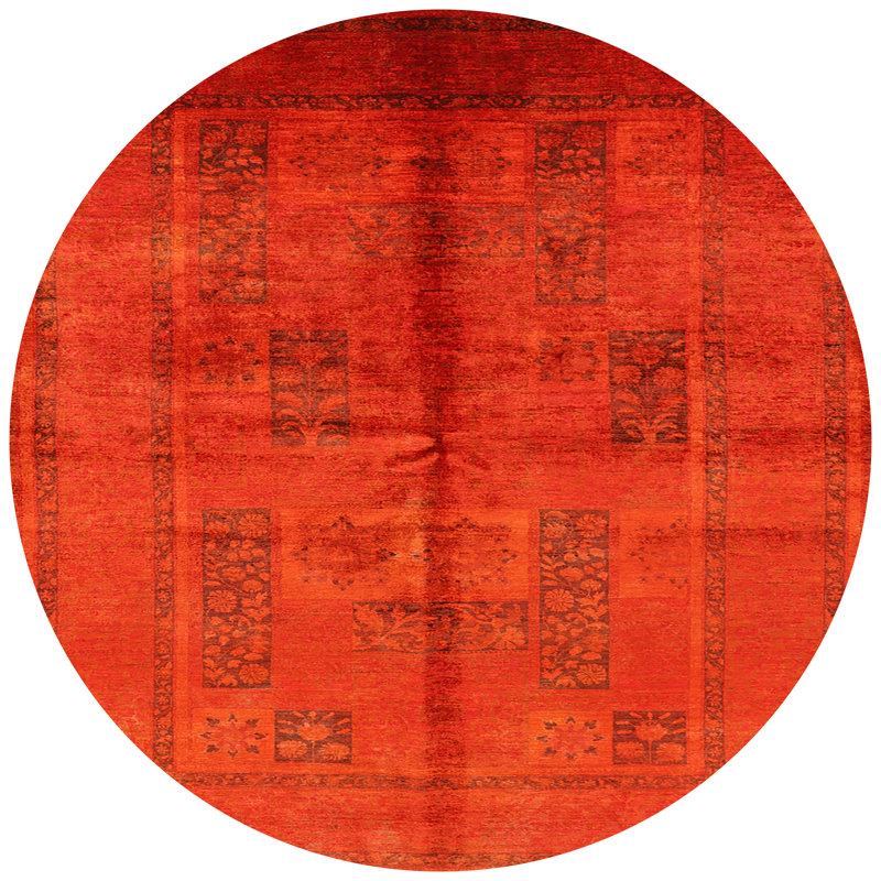 Tapis oriental orange, Rond 3 pi