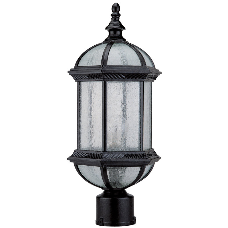 Tête de lanterne 1 lumière Ulrey, Noir, Verre biseauté transparent