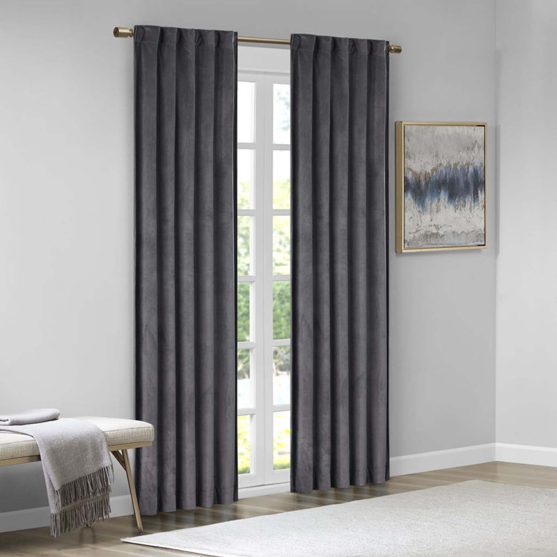 Hegewisch Blackout Curtain Panel Pair, 37" W x 63" L, Charcoal