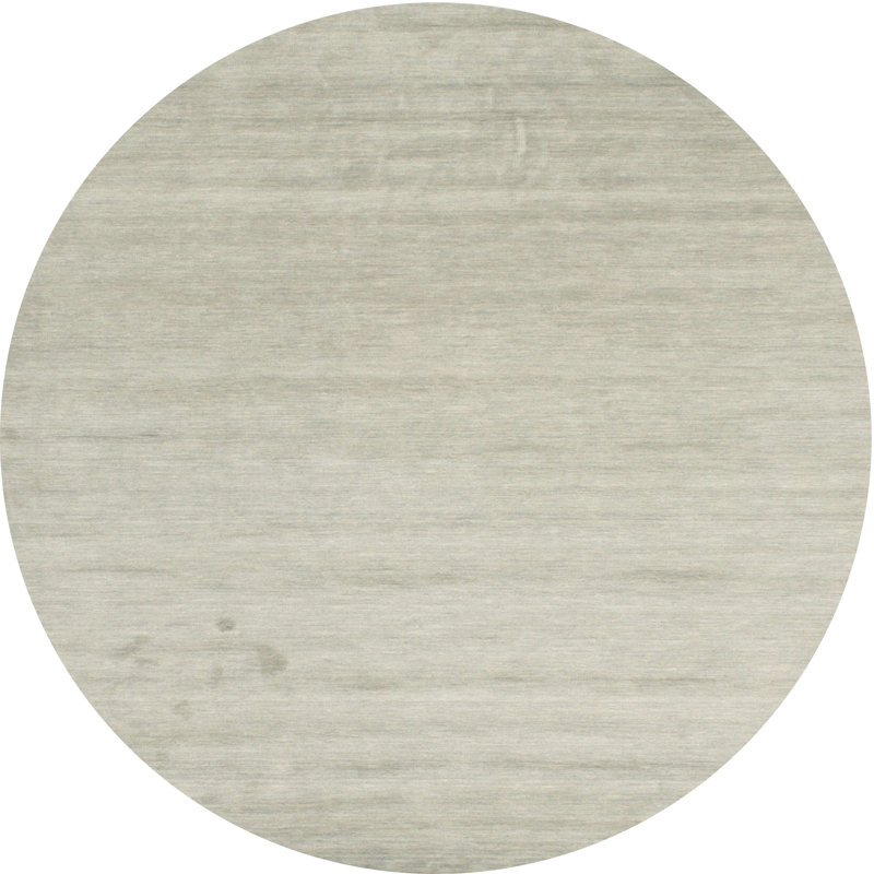 Tapis contemporain blanc cassé, Rond 7 pi