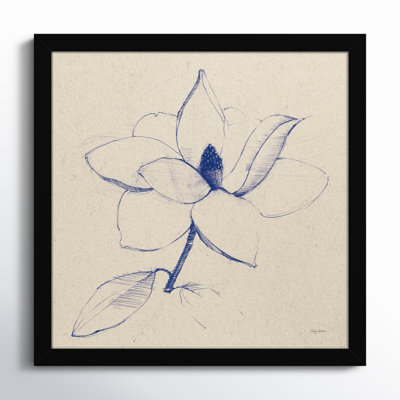 Modern Vintage Floral II Indigo by Everlean - Single Picture Frame Print