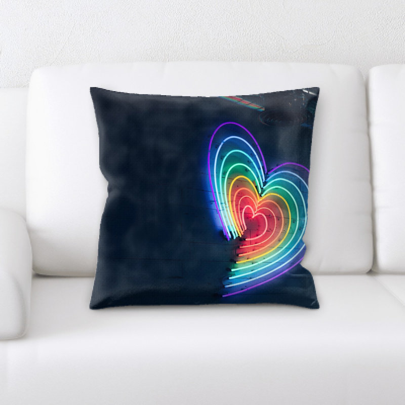 Rainbow Microsuede Reversible Throw Pillow