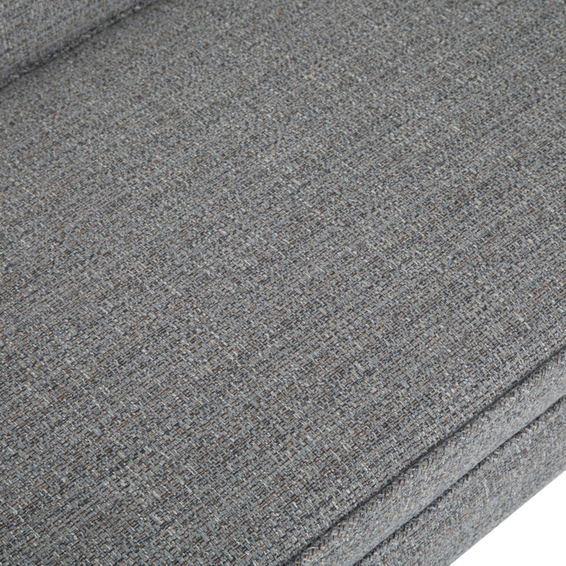 Pebble Grey Upholstered Bedroom Bench with Low Back and Swooped Arms