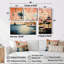 «Vintage City In Retro Pastel Palette» - Art mural moderne 4 pièces-1542271435-1542271436
