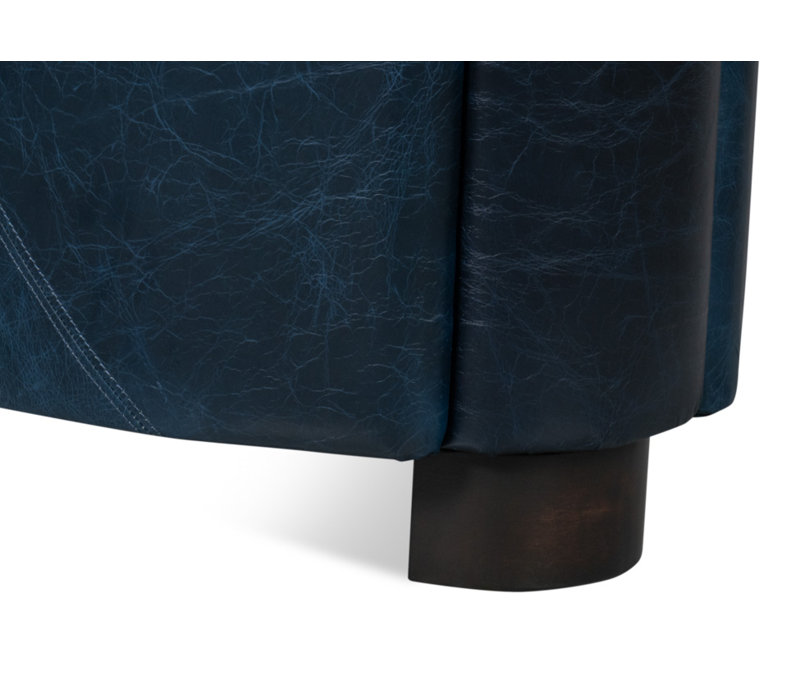 Mandy Armchair, Dark Blue Genuine Leather