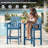 Durable Tall Adirondack Chairs Set, Hdpe Wood-grain Bar Stools For Patio