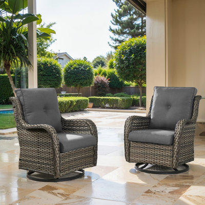 Fauteuils d'appoint en rotin avec coussins Bonia