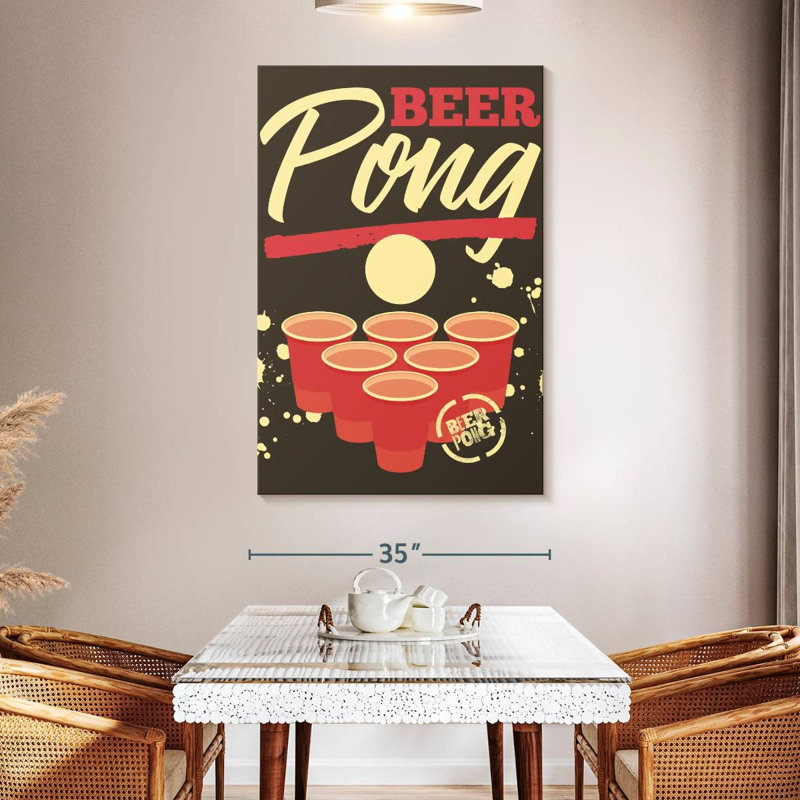 Tergel Vintage Beer Pong, 51" H x 34" W