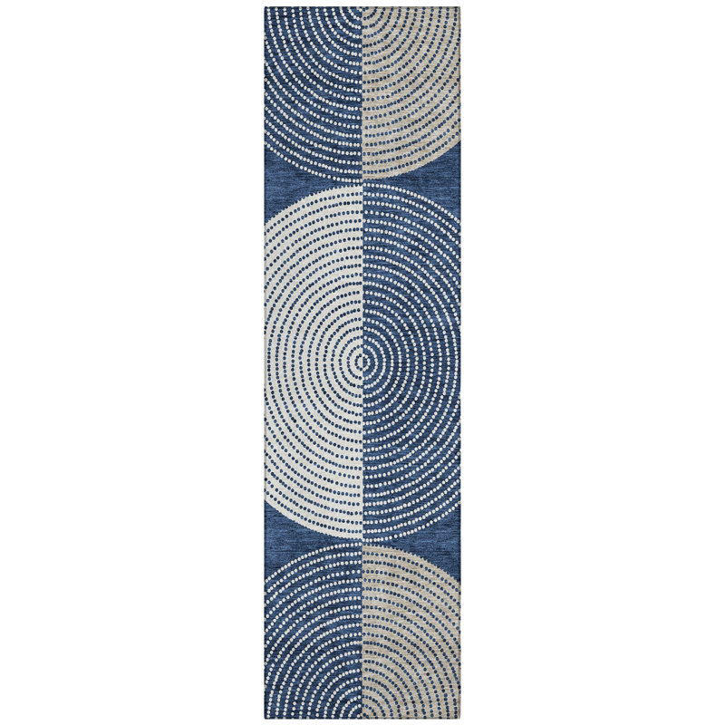 Machine Washable Indoor/Outdoor Jenning ACN2281 Geometric Rug, Runner 2'3" x 7'6"
