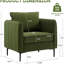 Chaise d'appoint en velours de conception moderne avec 1 coussin et une structure en bois pour bureau de style Mid-Century avec coussins rembourrés en L-143753596