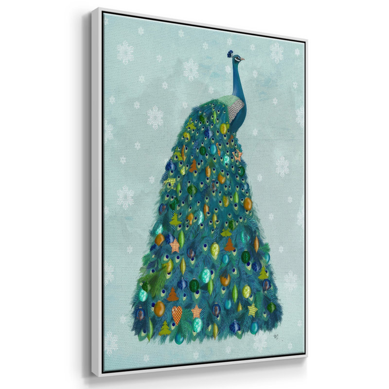 Arbre de Noël Christmas Peacock, H 25 po x l 17 po x P 1,5 po, Blanc