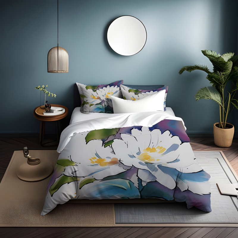 Ensemble de housse de couette , Housse de couette grand + 2 grandes taies décorat