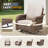 6 Piece Patio Conversation Sets Wicker Outdoor Furniture Set With Comfy Cushions, High Back Patio Furniture Set With Swivel Rocking Chairs And Fire Pit Table-338719719
