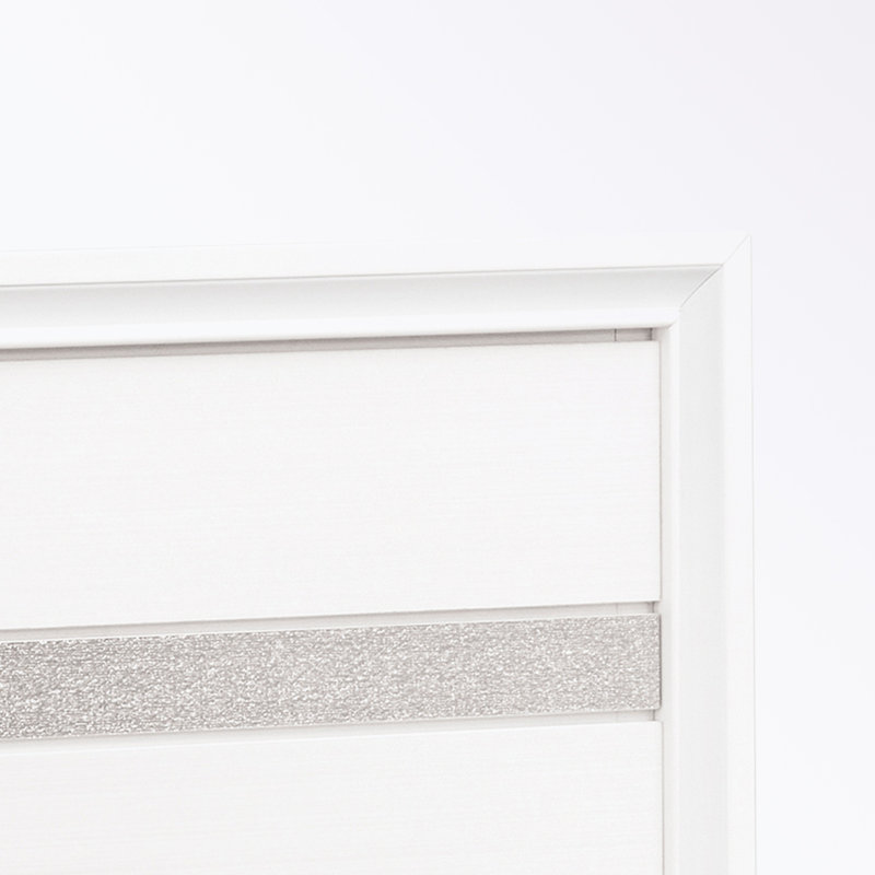 Grand lit plateforme en bois avec deux tiroirs, Blanc