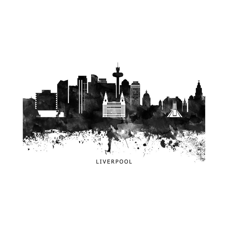 Liverpool Skyline by WallDecorAddict - Wrapped Canvas Print, 20.32 cm H x 30.48 cm W