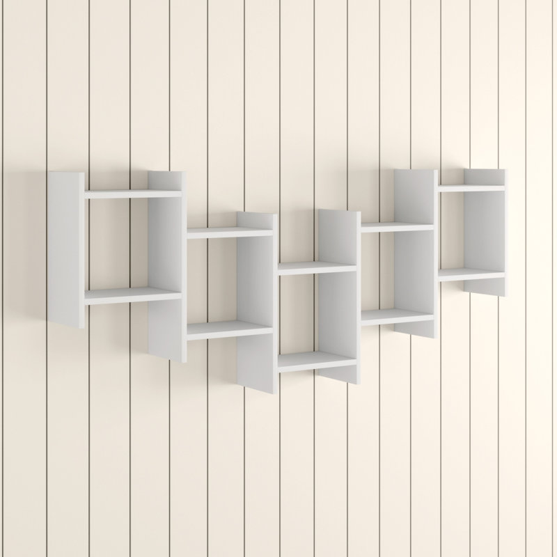 Dillow 10 Piece Floating Shelf Modern Wall-Mounted Storage and Display, White