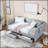 Upholstery Daybed with Trundle and Two Storage Drawers, Flat Arms with Pocket for Modern Comfort and Functionality-90682345