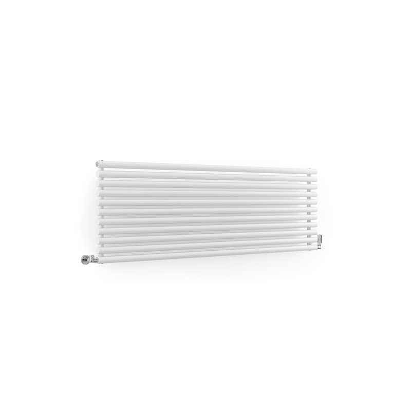 Rolo Room Cylindrical Bar Reversible Designer Radiator, White, 1800mm H x 370mm W x 96mm D