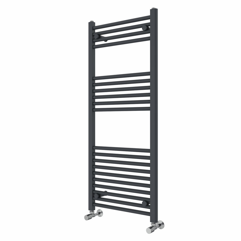 Wiest Straight Heated Towel Rail Radiator Bathroom Ladder Warmer, 120cm H x 50cm W x 3cm D, Anthracite