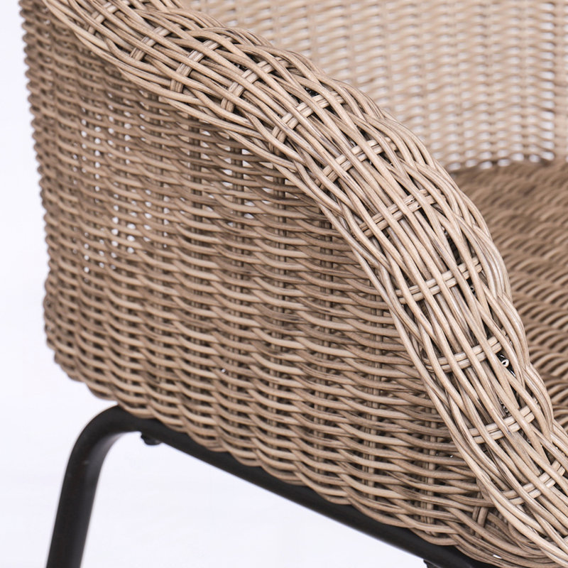 Tabouret de bar d'extérieur en osier de métal, ensemble de 2, conception tout-en-un, idéal pour les décors modernes et rustiques
