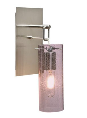 Cainwood Wall-mounted Pendant, Satin Nickel, Plum