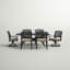 Ensemble repas de patio 7 pièces Frazee (avec 2 chaises berçantes pivotantes) avec coussins et table de salle à manger rectangulaire de 42 po x 72 po