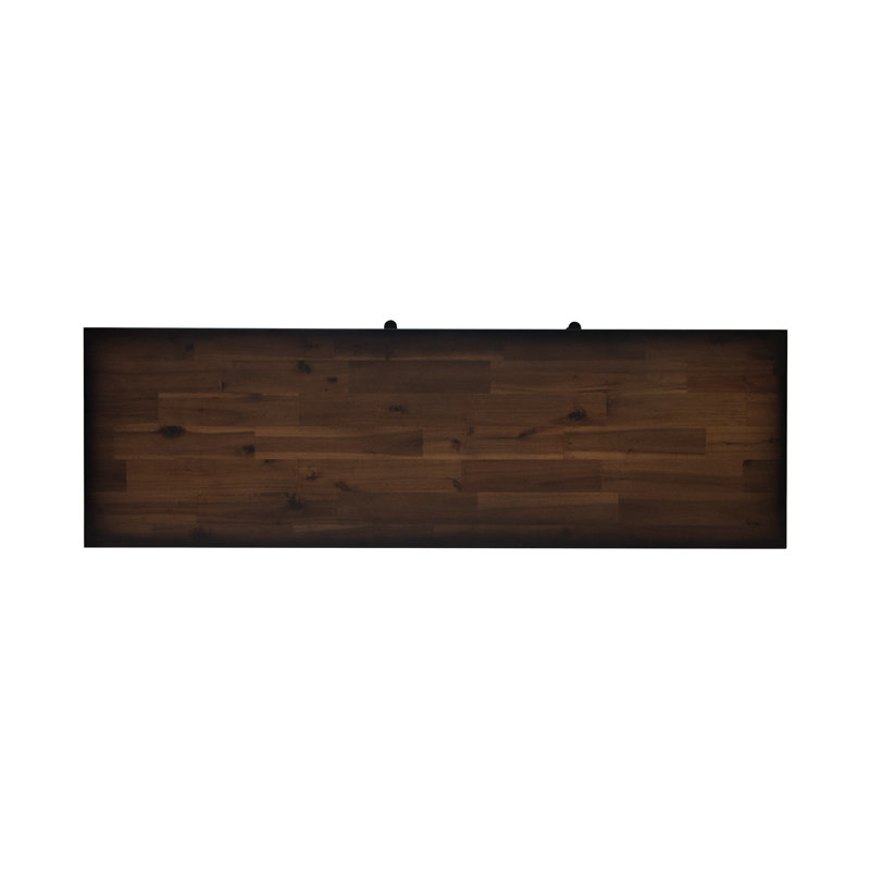 58" Black and Brown Metal and Wood Farmhouse Cabinet