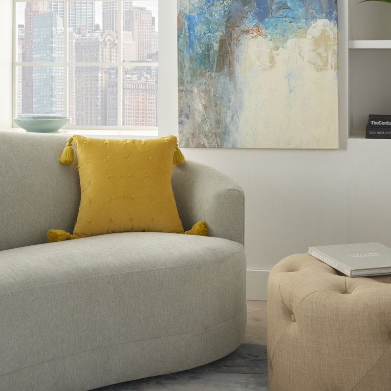 Housse de coussin carrée/insert, Jaune