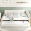 Lit plateforme tapissier double capitonné avec lit gigogne simple TG-1881350218