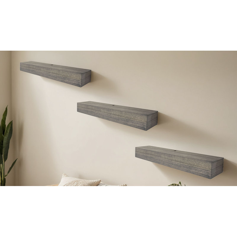 Rayne Poplar Floating Shelves, 4" H x 24" W x 5" D