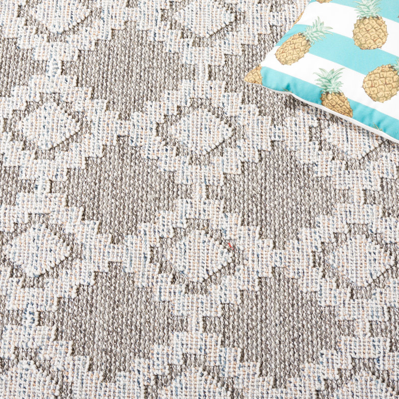 Tapis d'intérieur / extérieur à motif géométrique Global Performance, Rond 6 pi 7 po