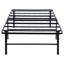 Lit plateforme simple avec design pliable et finition noire durable, parfait pour les chambres d'amis et les petits espaces