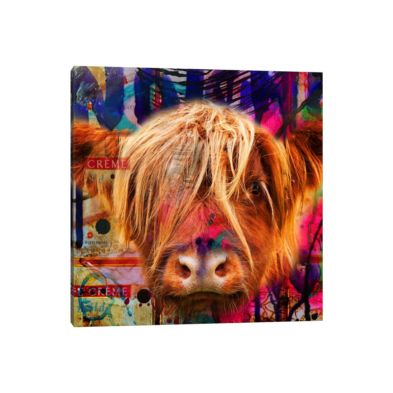 Fancy Cow by Mascha De Haas - Wrapped Canvas Print, 30.48 cm H x 30.48 cm W
