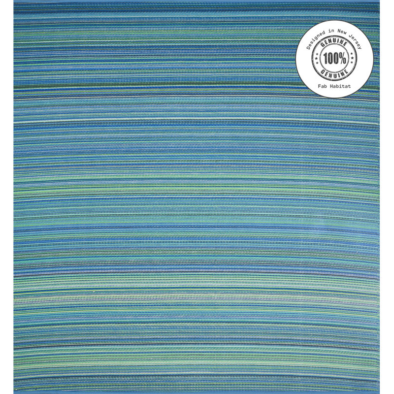 Outdoor Rug Plastic Straw Rug Waterproof Patio Amyree, Cancun - Turquoise & Moss Green, Square 8'