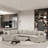 Magedan 126" L-shaped Sectional Pull-out Sofa with Charging Devices, Cup Holders and Pillows-1606266599