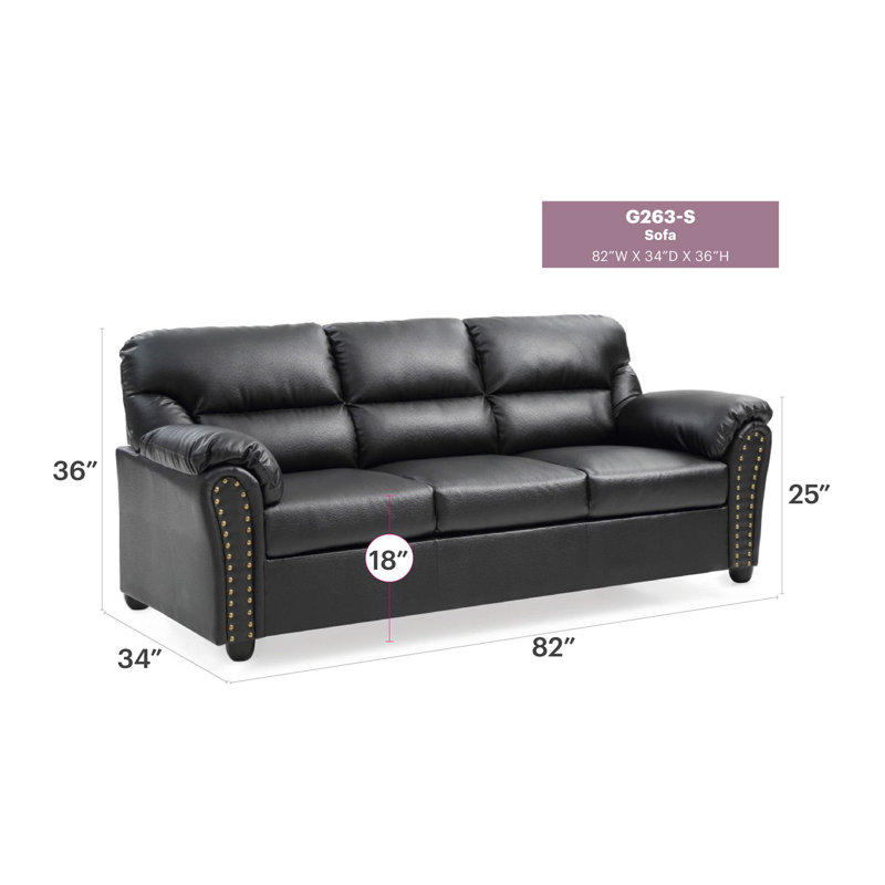 Olney 82in Sofa, Black