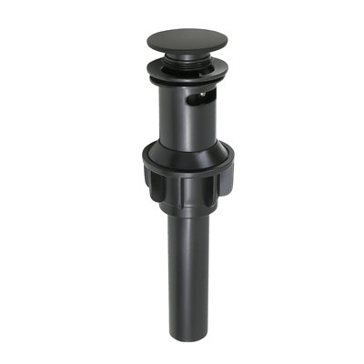 Ensemble de drain escamotable pour salle de bain avec trop-plein pour meuble-lavabo, noir mat