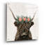 «Longhorn with Rose Crown Linen Sq» par Yvette St. Amant, art mural en verre acrylique-816411529