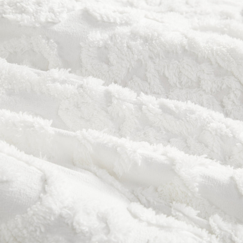 Très grand édredon très grand, 100% coton avec broderie en chenille 3D, surdimensionné et trop rembourré pour le confort, comprend 2 taies décoratives, coton, broderie exquise, douillet