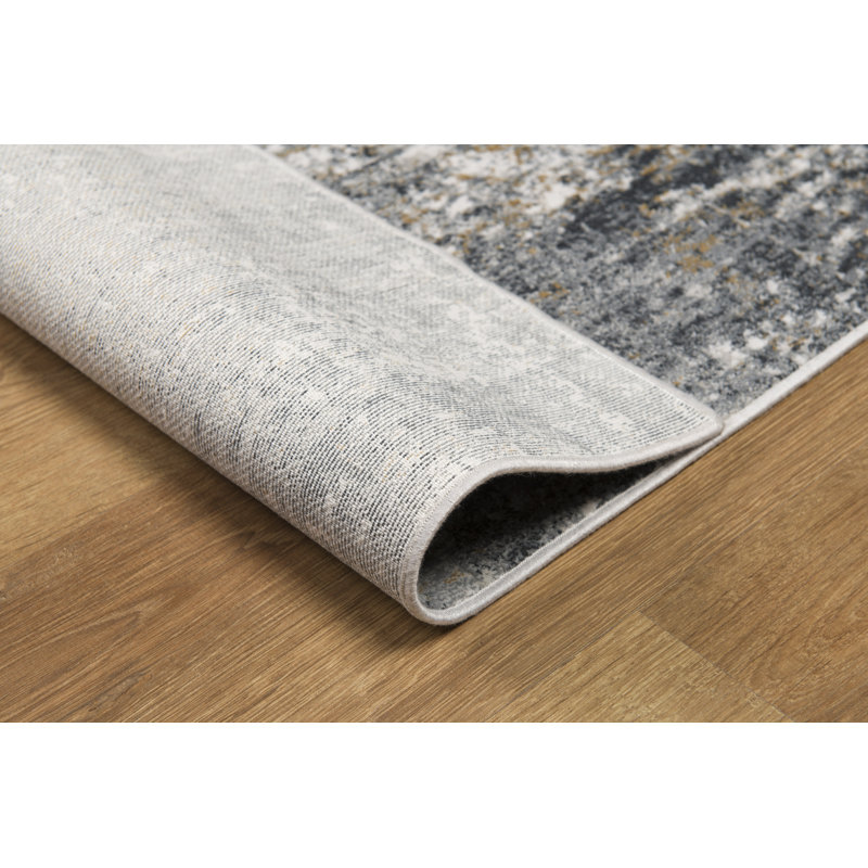 Tapis gris/crème à tisser électrique Gingerich, Tapis de couloir 2 pi 2 po x 7 pi 6 po
