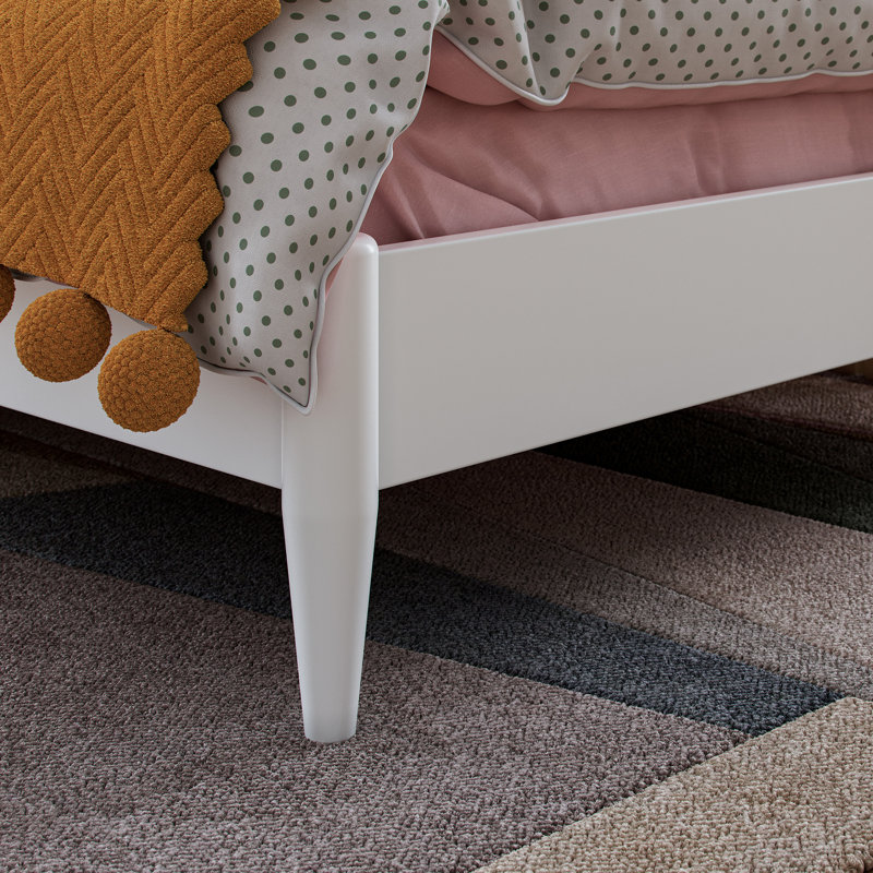 Vetu Solid Wood Platform Bed, Twin, White
