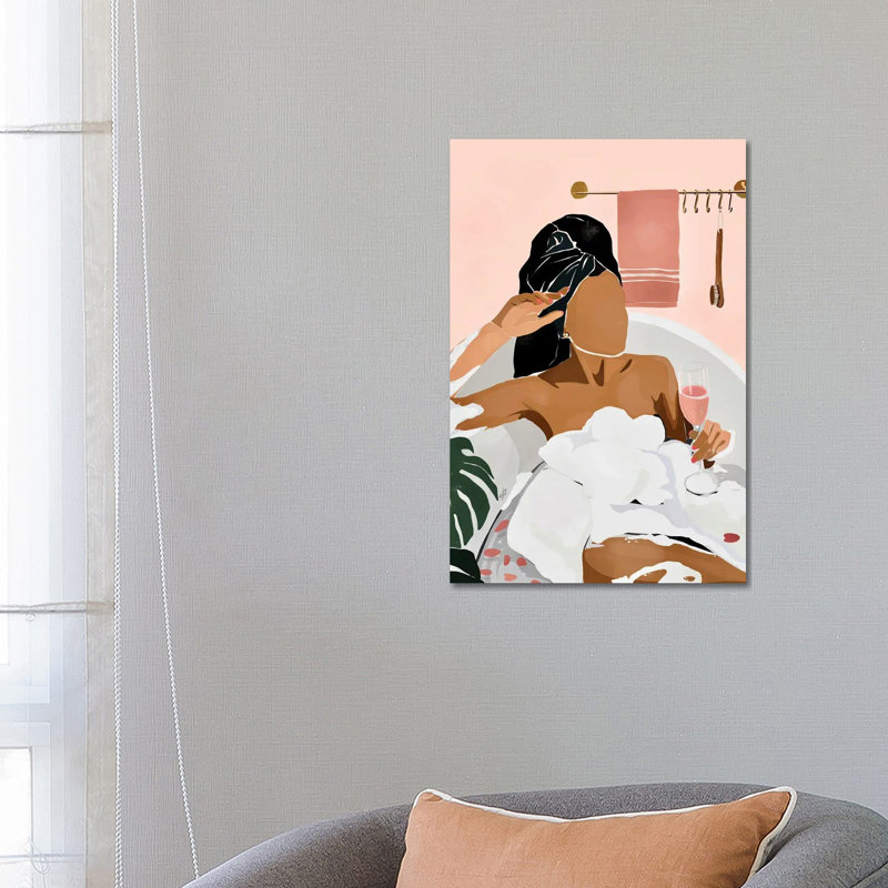 «Unwind» par Bria Nicole - impression d'art graphique, Pas de tapis, Toile tendue, H 12 po x l 8 po x P 0,75 po