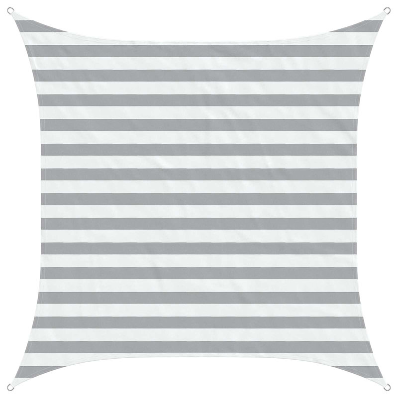 Vidaxl Sunshade Sail Oxford Fabric Square Patio Sun Shade Sunscreen Canopy, 2m W x 2m L, Grey/White